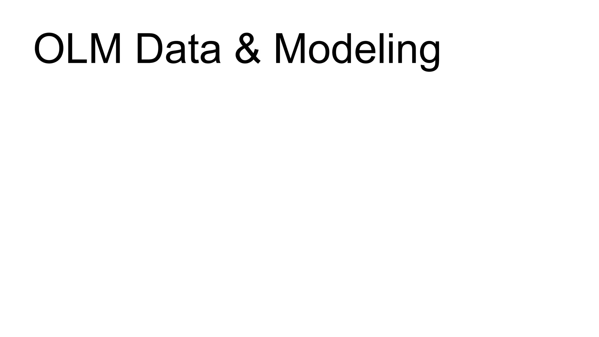 OLM Data & Modeling
 