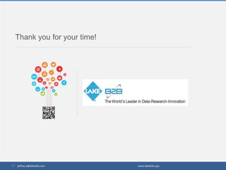 Thank you for your time!
jeffrey.w@lakeb2b.com www.lakeb2b.com
 