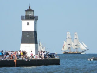 Forming line of battle - Battle of Lake Erie Bicentennial - tall ships 2013 