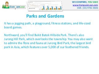 WE COMPARE, YOU SAVE 
www.iCompareLoan.com 
SMS: (65) 9782-8606 
Parks and Gardens 
It has a jogging path, a playground, f...