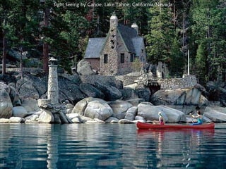 Sight Seeing by Canoe, Lake Tahoe, California/Nevada 