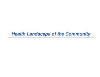 Health Landscape of the Community
 