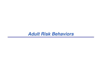 Adult Risk Behaviors
 