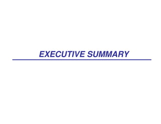 EXECUTIVE SUMMARY
 
