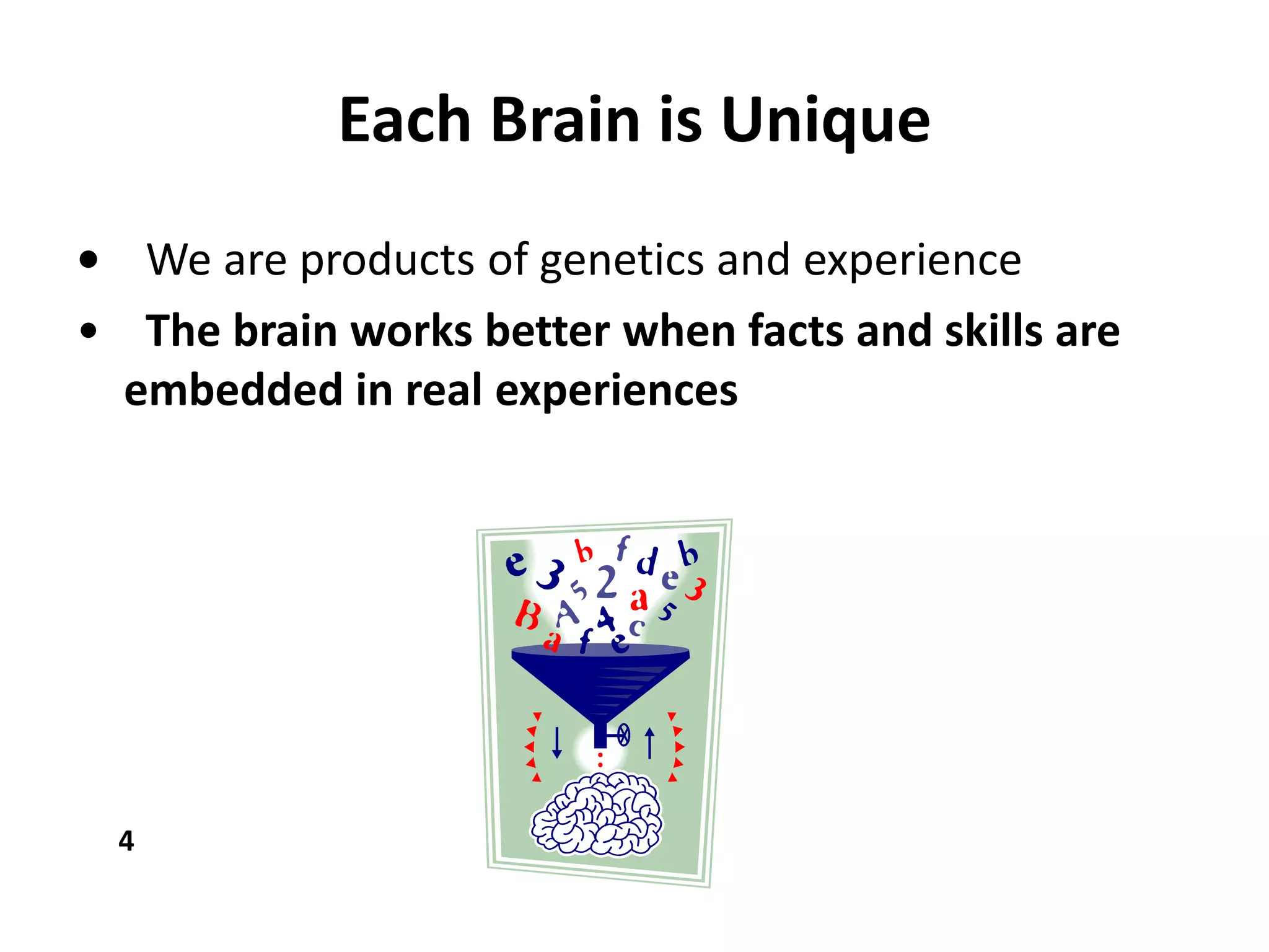 Every brain is unique and has talents