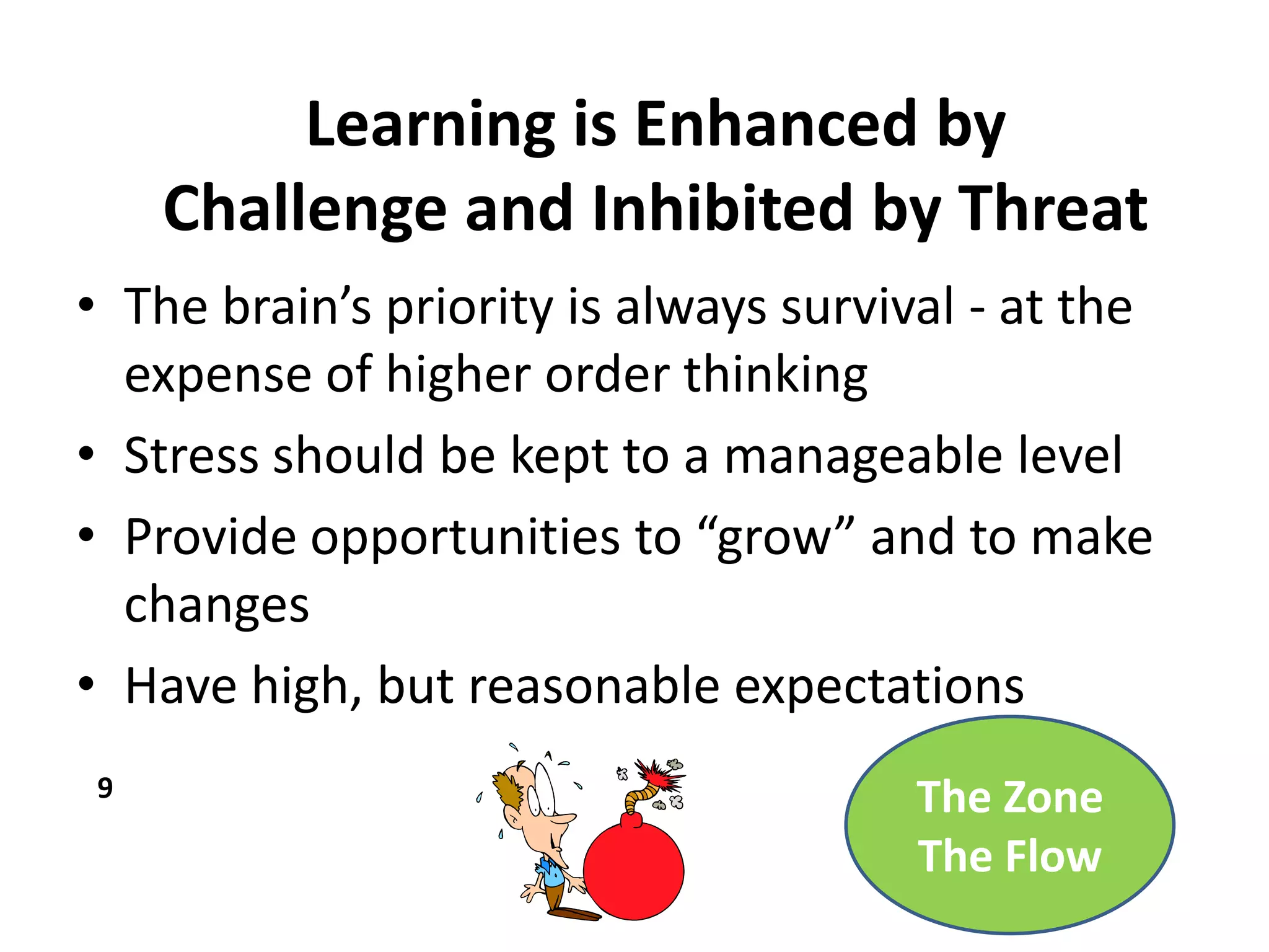 For LearningNeed to develop metacognitive ability in kidsExercise is goodDistinquish and address Types of ThinkingStress – manage itFocus – allow for itDifferentiateProvide FeedbackChange the way we AssessMake learning Sticky-