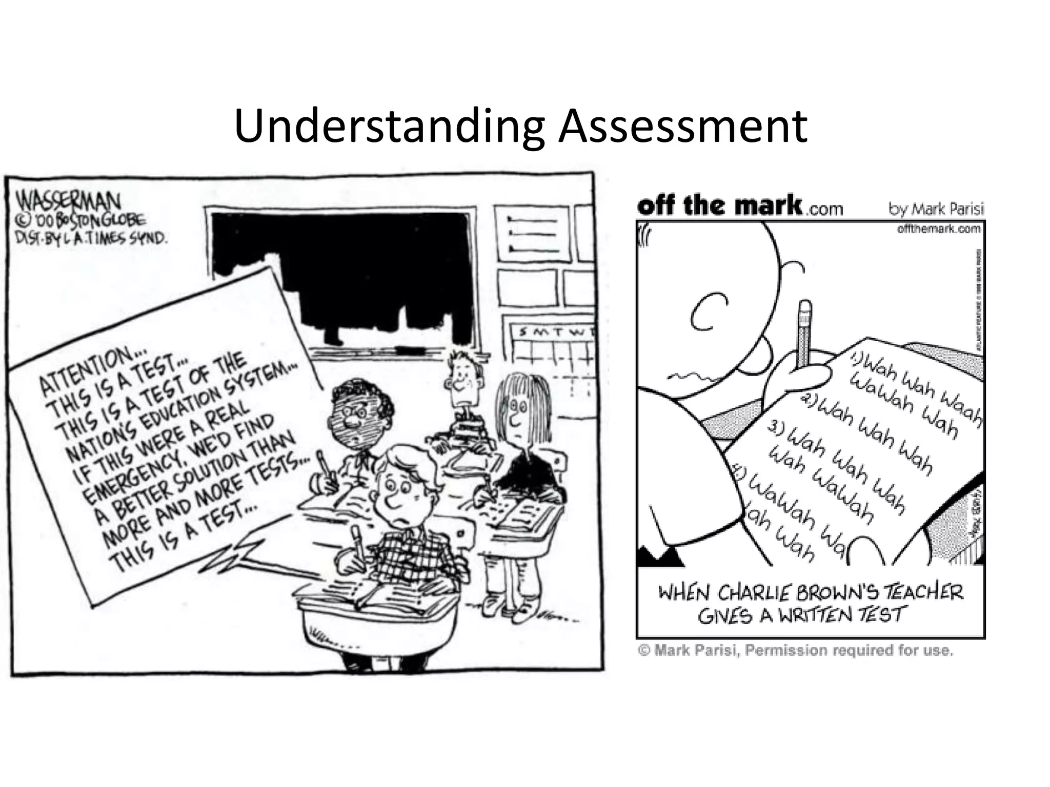Understanding Assessment
 