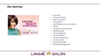 Our Journey:
• Overview
• Primary Research
• POA Framework
• Competitors
• GAPS Model of Service Quality
• RATER
• Designing A New Service
• Marketing Mix
• Service Mapping
• Growth Matrix
• Customer Retention
• Service Failure
• Customer Delight
• Demand Management
 