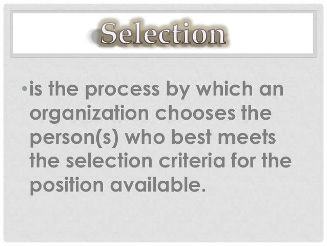 Selection in HRM