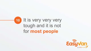 It is very very very
tough and it is not
for most people
10