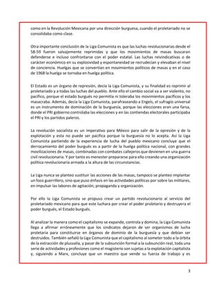3
como en la Revolución Mexicana por una dirección burguesa, cuando el proletariado no se
consolidaba como clase.
Otra imp...