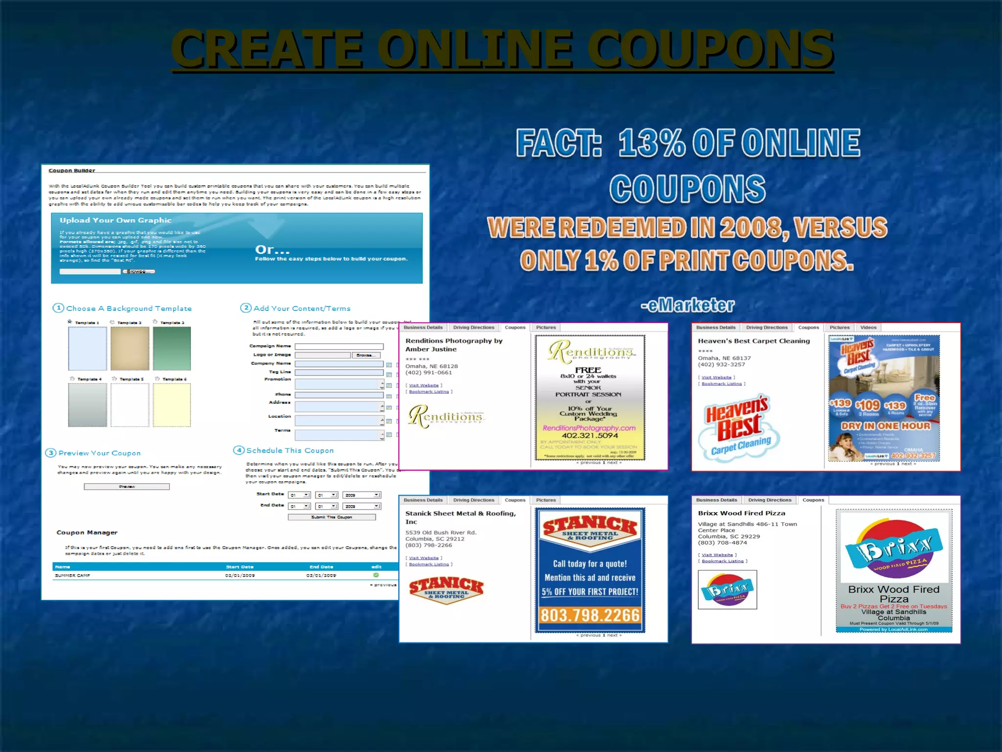 CREATE ONLINE COUPONS 