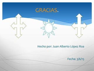 Hecho por: Juan Alberto López Roa
Fecha: 3/6/15
GRACIAS.
 