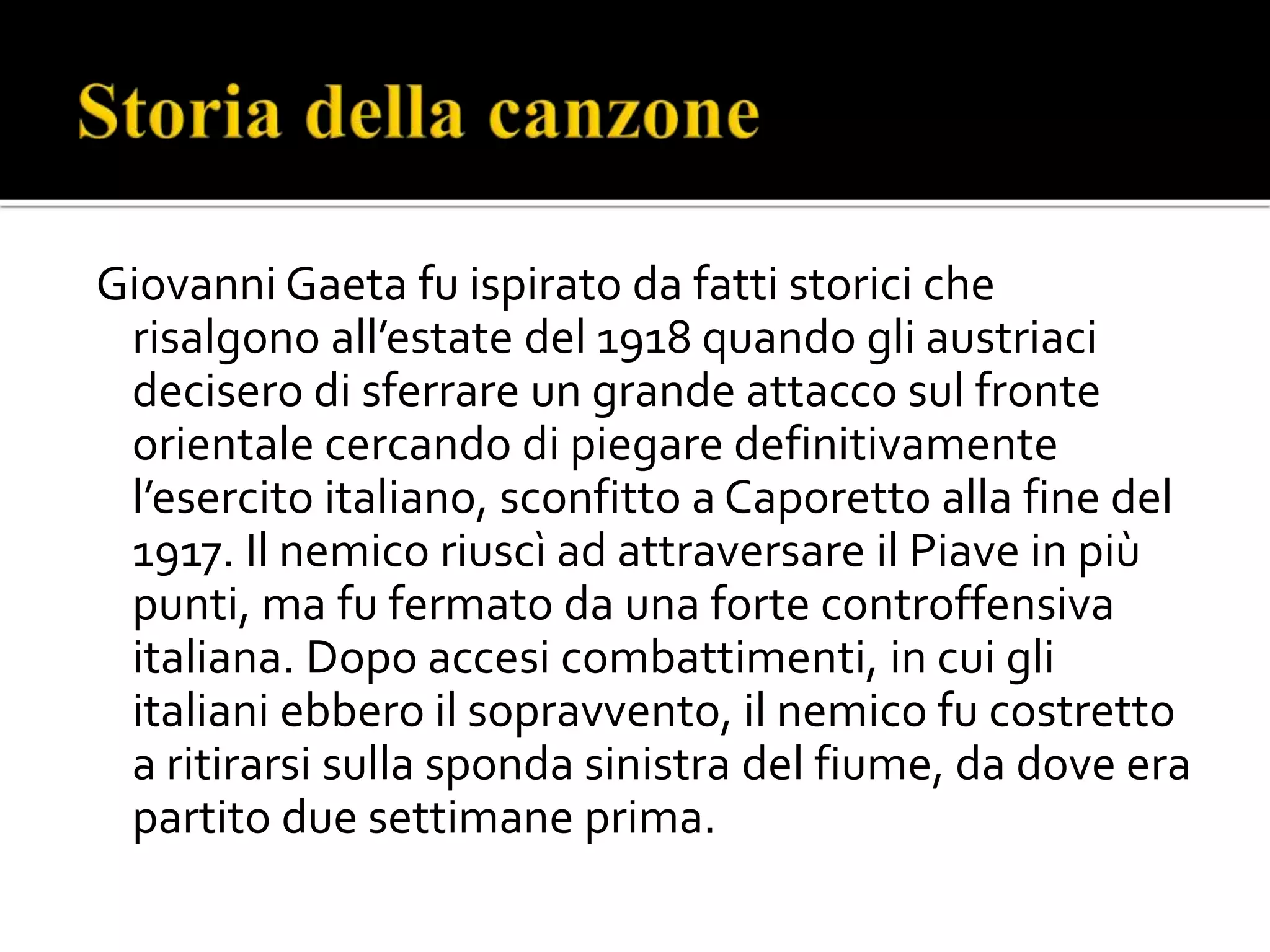 La leggenda del piave | PPTX