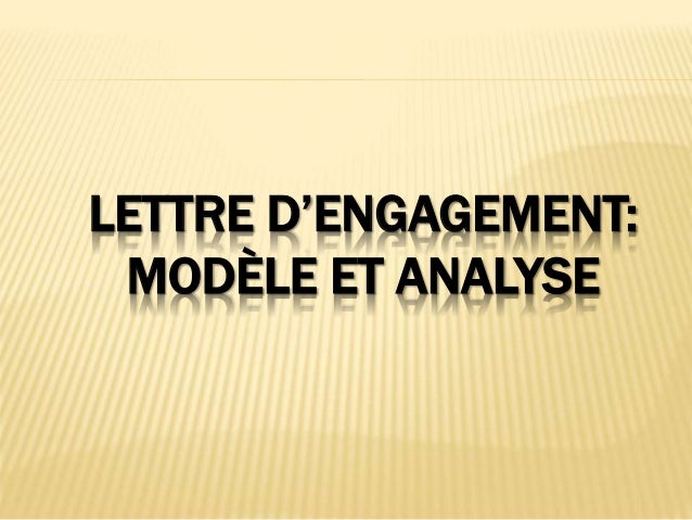 La lettre d'engagement