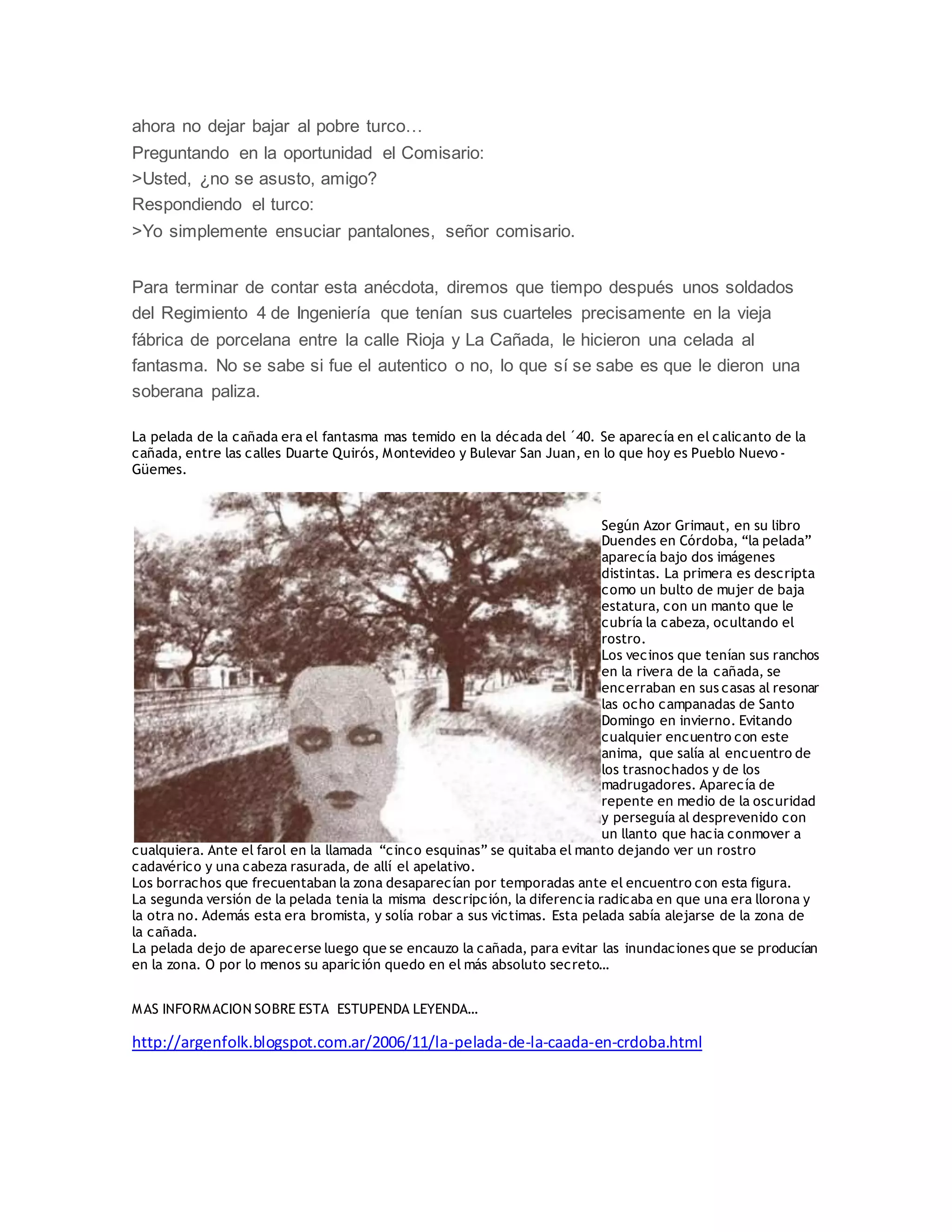 La leyenda de la pelada de la cañada | DOCX