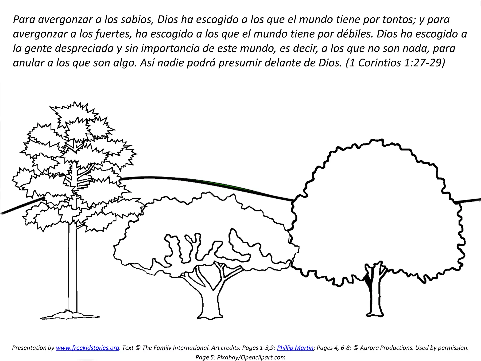 La leyenda de los tres árboles libro para colorear PDF