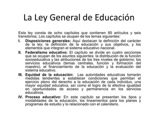 La ley general de educación | PPTX
