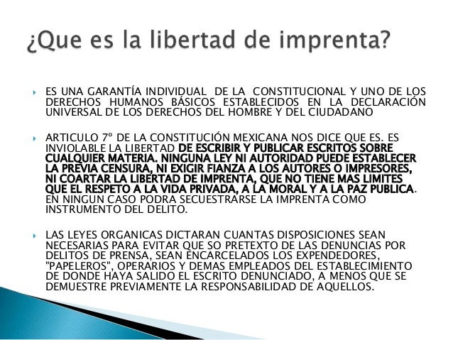 La libertad de imprenta y sus limitantes