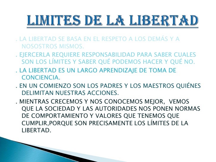 La libertad y la tolerancia