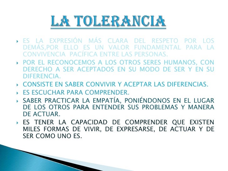 La libertad y la tolerancia