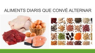 ALIMENTS DIARIS QUE CONVÉ ALTERNAR
 
