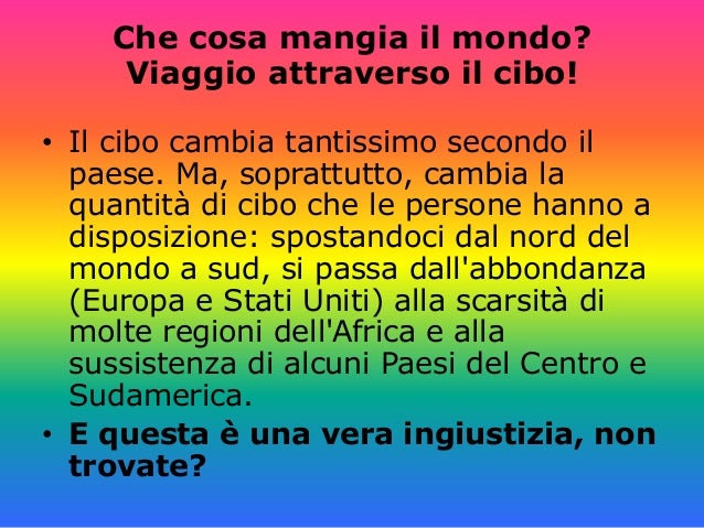 L'alimentazione nel mondo cl.4