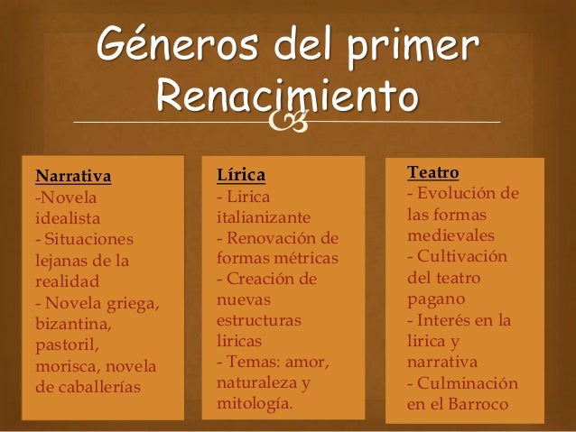 La lirica durante el renacimiento