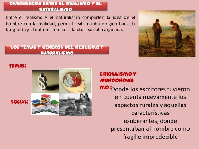 La literatura del romanticismo, el realismo y el naturalismo