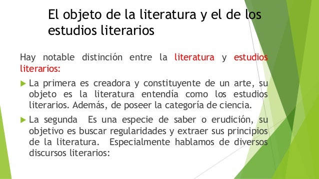LA LITERATURA Y LOS ESTUDIOS LITERARIOS
