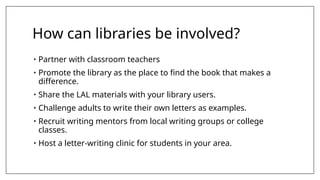 Lal Letters Examples NCompass Live: Letters About Literature 2025 | PPTX