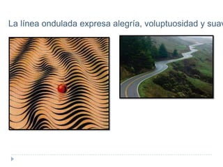 La línea ondulada expresa alegría, voluptuosidad y suav

 