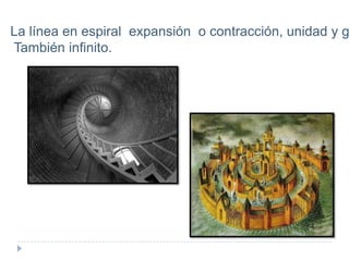 La línea en espiral expansión o contracción, unidad y g
También infinito.

 