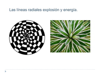 Las líneas radiales explosión y energía.

 