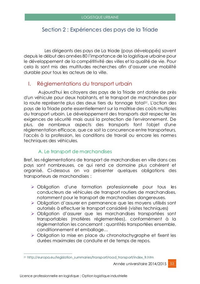 La logistique urbaine