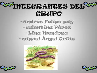 INTEGRANTES DEL GRUPO  -Andrés Felipe pay -valentina Pérez -Lina Mendoza -miguel Ángel Ortiz 
