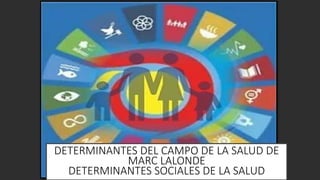 DETERMINANTES DEL CAMPO DE LA SALUD DE
MARC LALONDE
DETERMINANTES SOCIALES DE LA SALUD
 