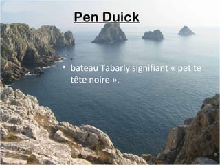 Pen Duick 
• bateau Tabarly signifiant « petite
tête noire ».
 