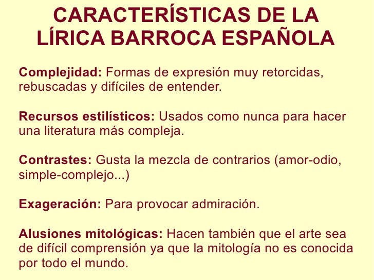La lírica barroca