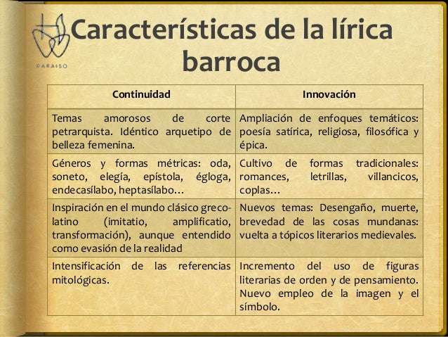 La lírica barroca