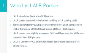 LALR Parser Presentation ppt | PPTX