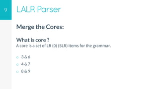LALR Parser Presentation ppt | PPTX