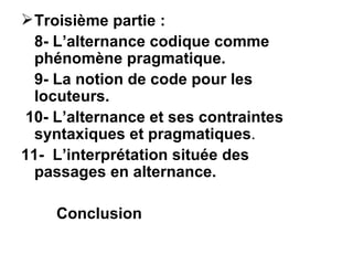 Code Codique Satd L'alternance Codique (Gumperz) | PPT