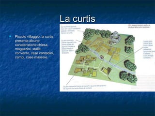 La curtis


Piccolo villaggio, la curtis
presenta alcune
caratteristiche:chiesa,
magazzini, stalle,
convento, case contadini,
campi, case massaie.

 