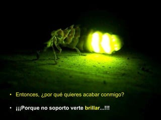 Entonces, ¿por qué quieres acabar conmigo? ¡¡¡Porque no soporto verte  brillar ...!!! 