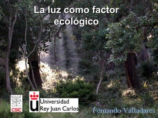 La luz como factorLa luz como factor
ecológicoecológico
 