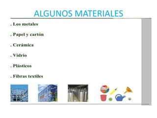 ALGUNOS MATERIALES
 