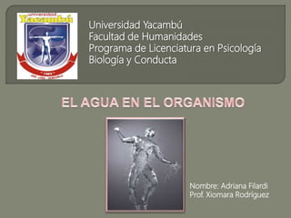 Nombre: Adriana Filardi
Prof. Xiomara Rodríguez
Universidad Yacambú
Facultad de Humanidades
Programa de Licenciatura en Psicología
Biología y Conducta
 
