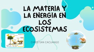LA MATERIA Y
LA ENERGIA EN
LOS
ECOSISTEMAS
CHRISTIAN CACUANGO
 
