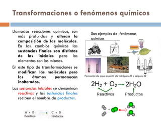 La materia y sus transformaciones | PPT